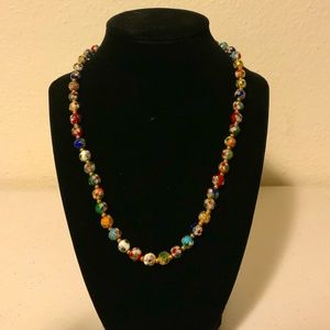 Vintage Glass Art Jewelry Necklace